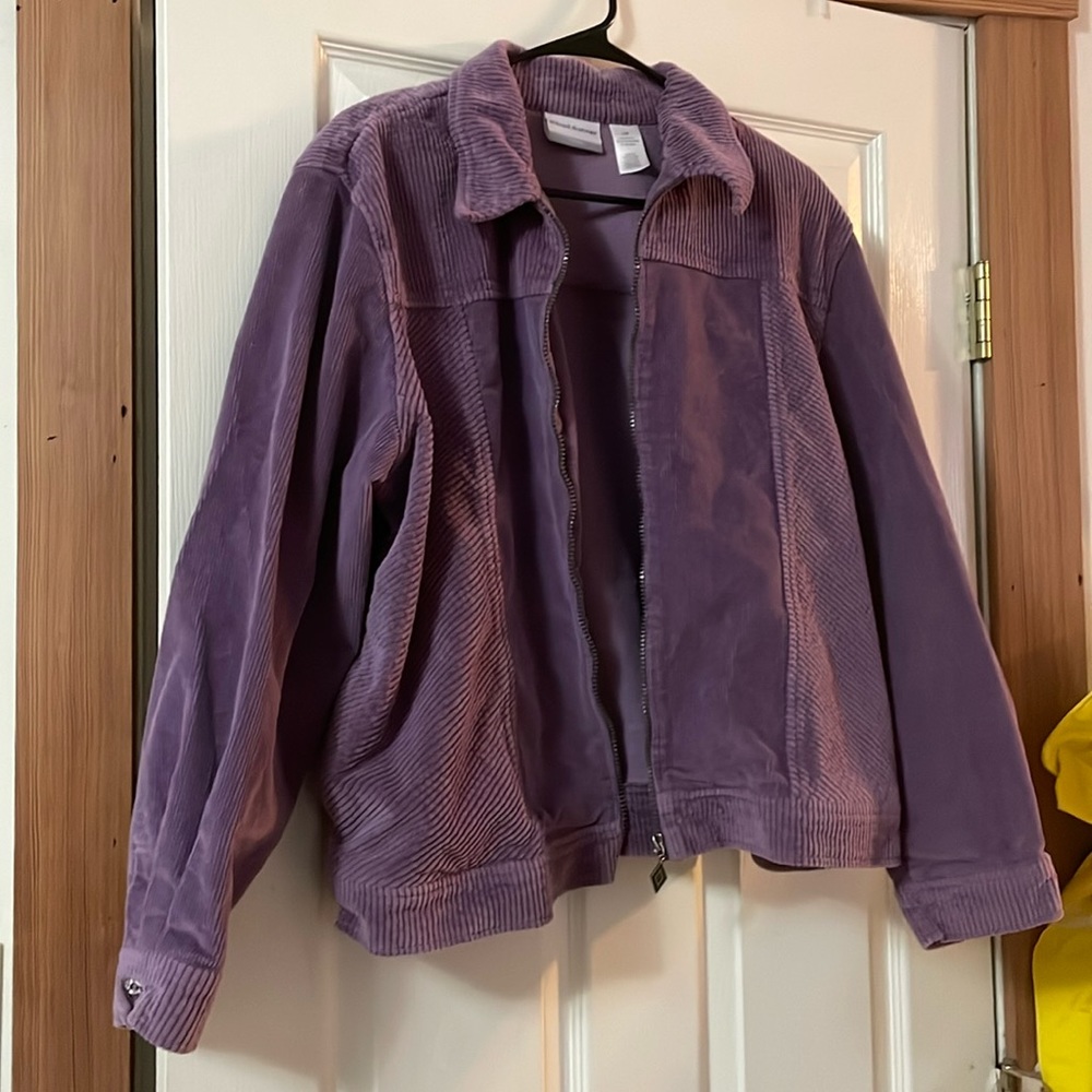 Alfred Dunner petite 16p corduroy zip up jacket